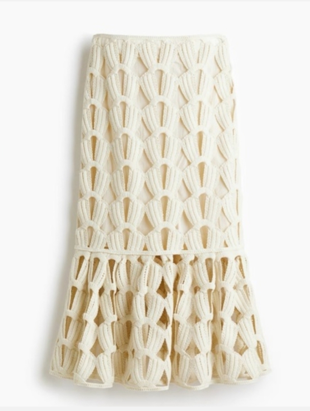 Brand New Sz M H&M CROCHET-LOOK Cream SKIRT - Picture 7 of 13
